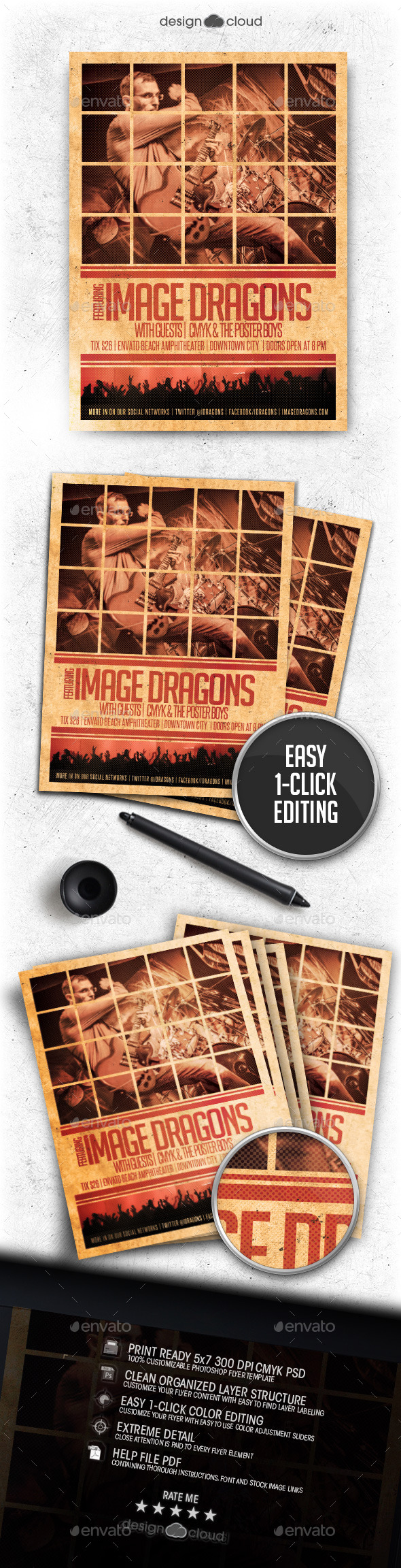 Band Gig and Concert Event Flyer Template Vol. 1 - Concerts Events