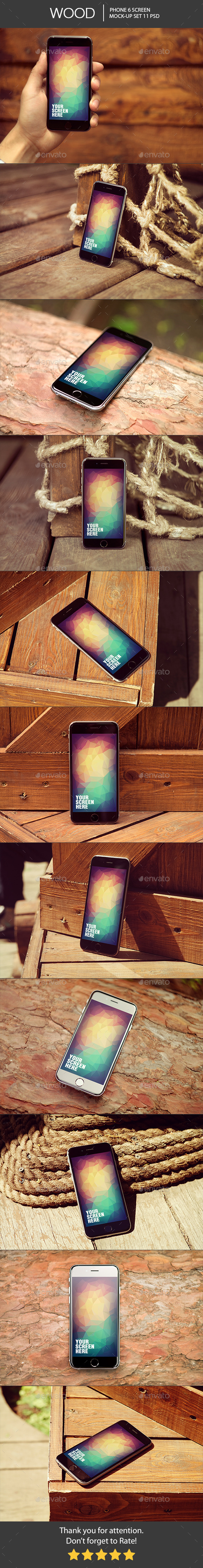 Wood Phone 6 Mock-Up - Mobile Displays