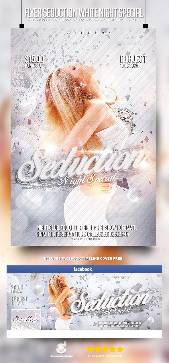 Flyer Seduction White Night Special - Clubs & Parties Events