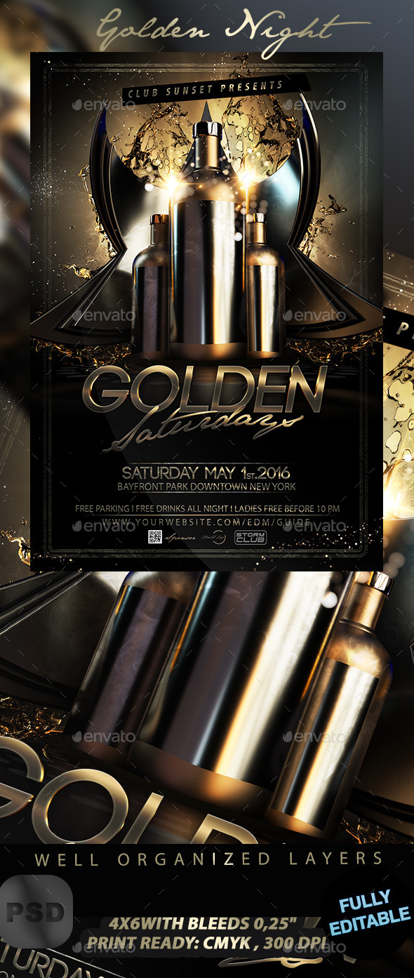 Golden Night Flyer - Events Flyers