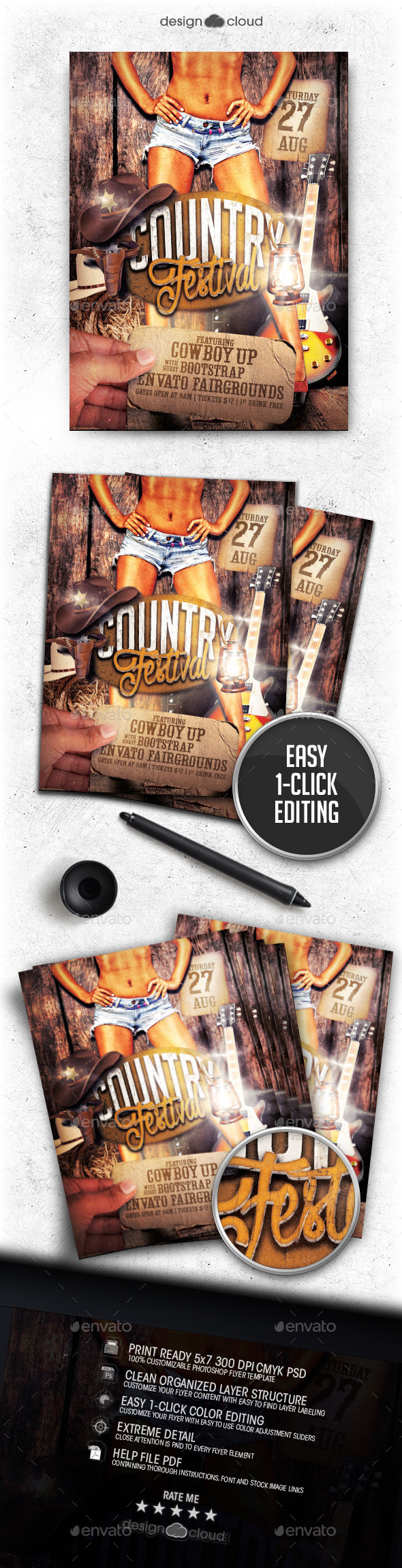 Country Festival Flyer Poster Template - Events Flyers
