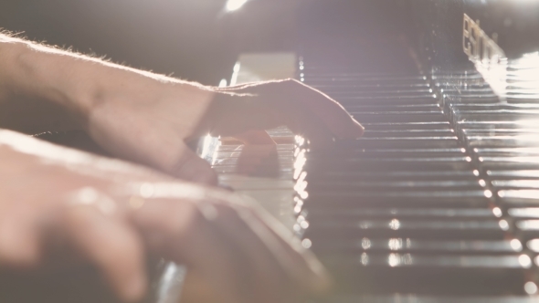 Young Woman Playing Piano Young Woman Playing Piano