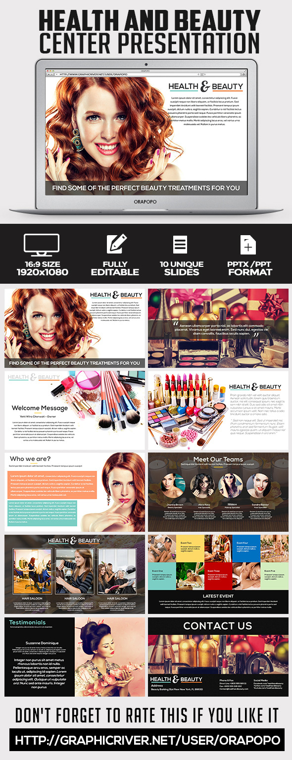 Health and Beauty Center Presentation - Creative PowerPoint Templates
