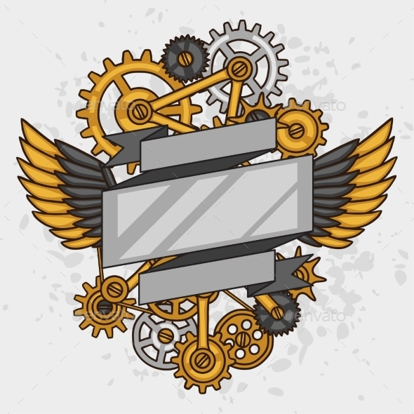 Steampunk Collage of Metal Gears - Abstract Conceptual