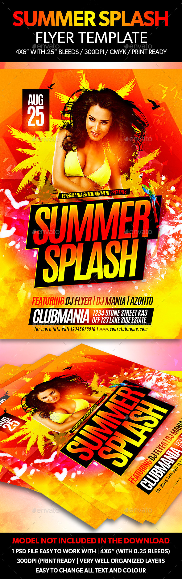 Summer Splash Flyer Template - Clubs & Parties Events