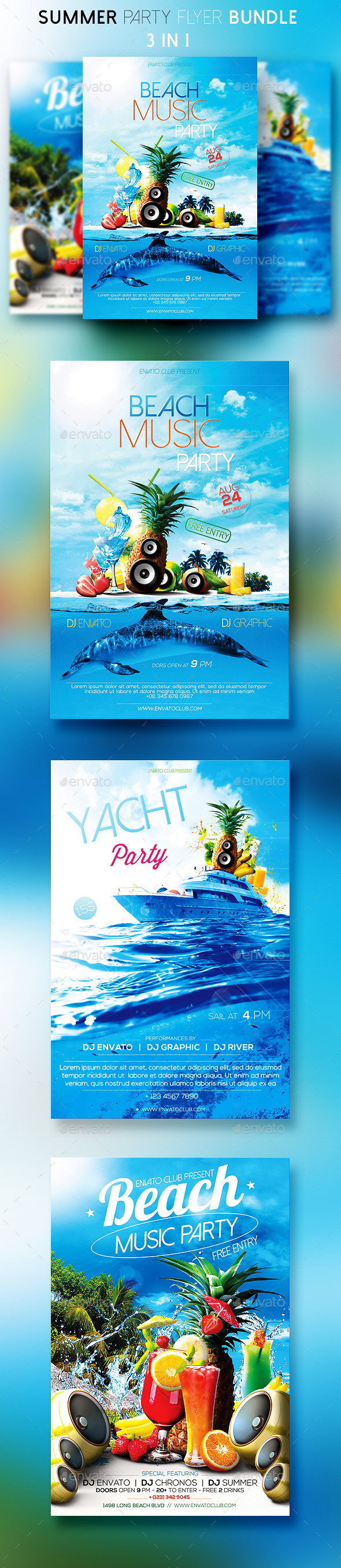 Summer Party Flyers Bundle