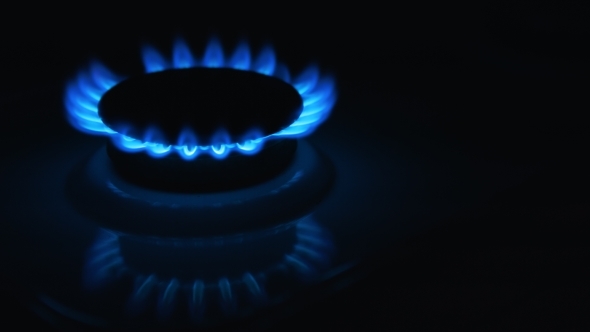 Blue Gas Stove In The Dark Blue Gas Stove In The Dark