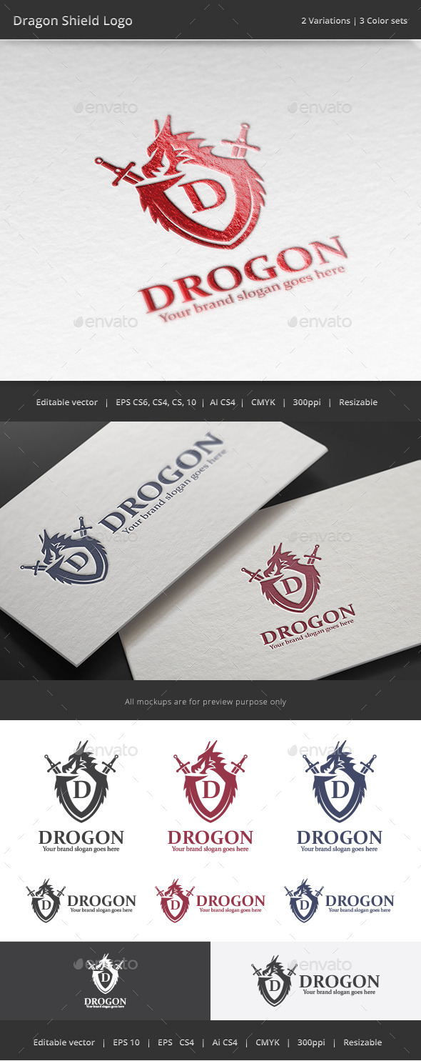 Dragon Shield Logo - Crests Logo Templates
