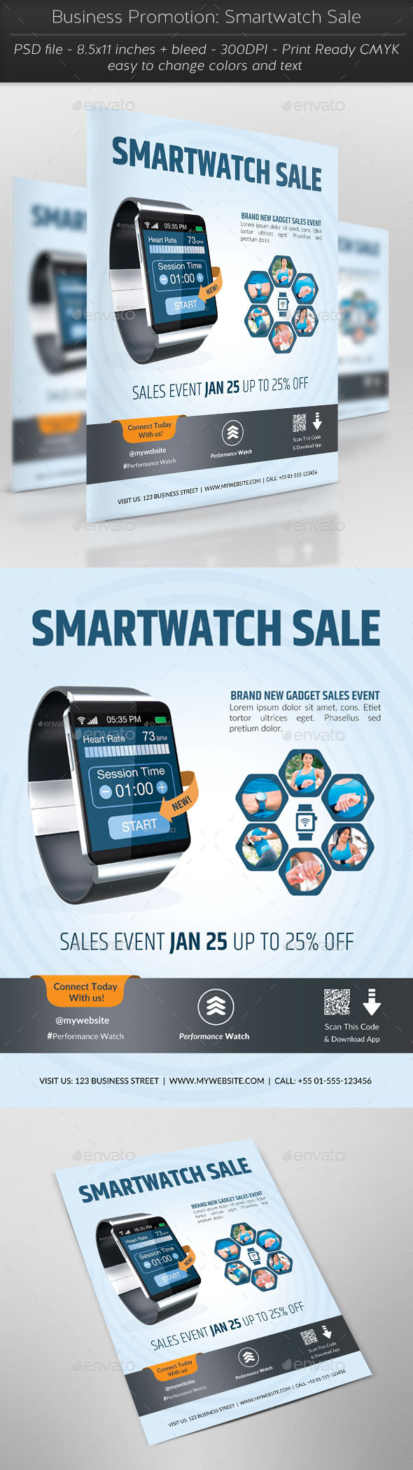 Business Promotion: Smartwatch Sale - Flyers Print Templates