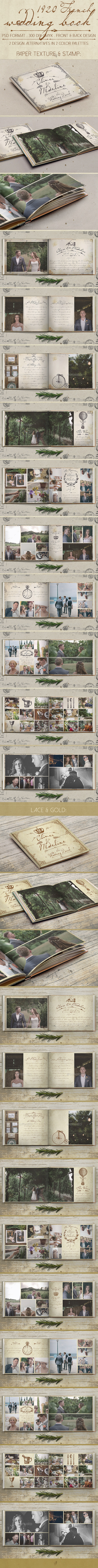 1920 French Wedding Book - Photo Albums Print Templates