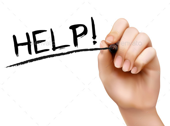 Hand Writing Help On Transparent Wipe Board - Business Conceptual