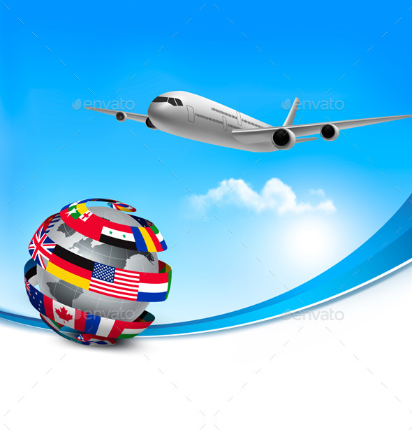 Travel Background With An Airplane And A Globe - Travel Conceptual