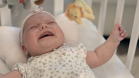 Baby Cries a Toy In Bed Baby Cries a Toy In Bed