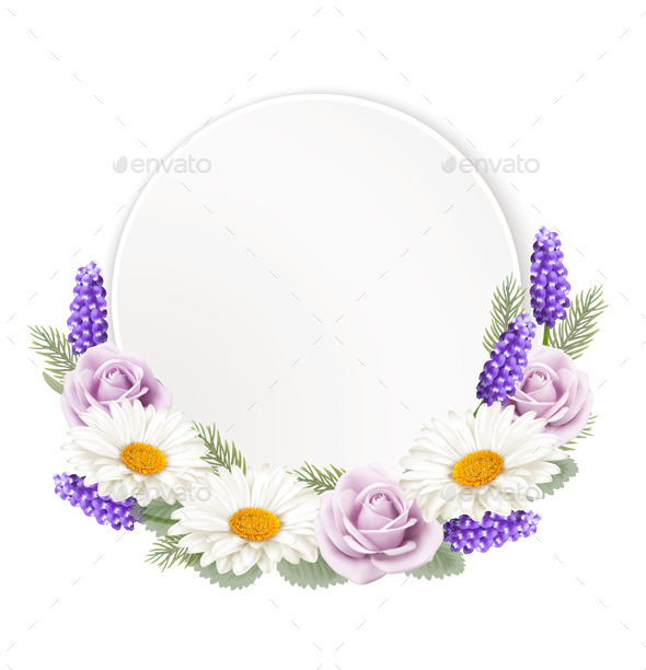 Holiday Greeting Card With Flower Vector - Flowers & Plants Nature
