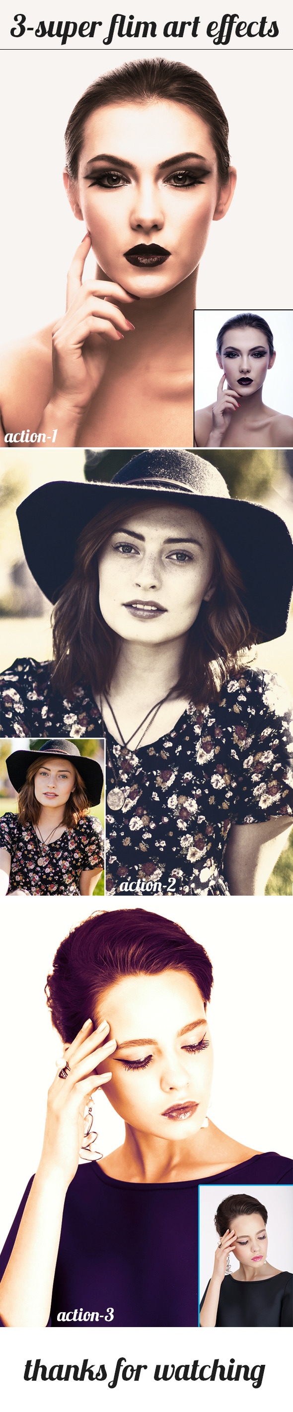 3 Super flim art photo effects - Photo Effects Actions