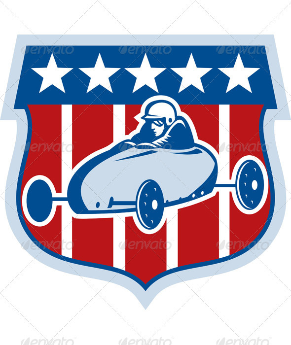 Soap Box Derby Race Car American Flag