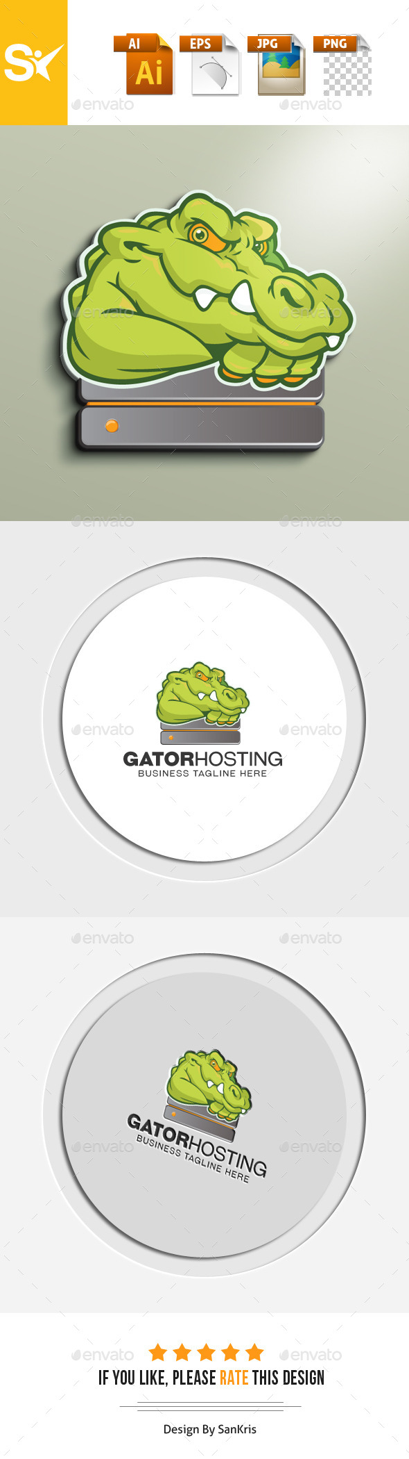 Gator Hosting Logo - Animals Logo Templates