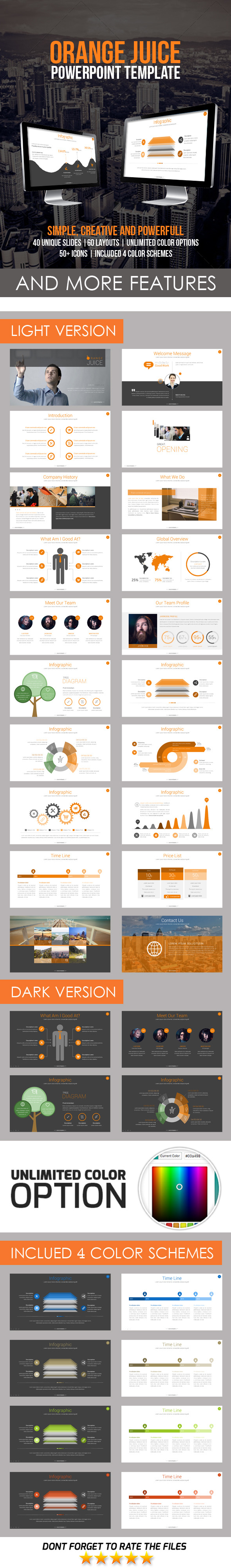 Orange Juice PowerPoint Template - Business PowerPoint Templates