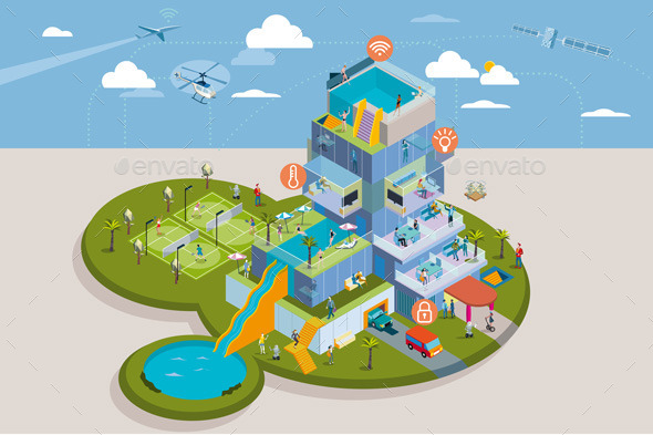 People Living in a Smart Residential Building - Buildings Objects