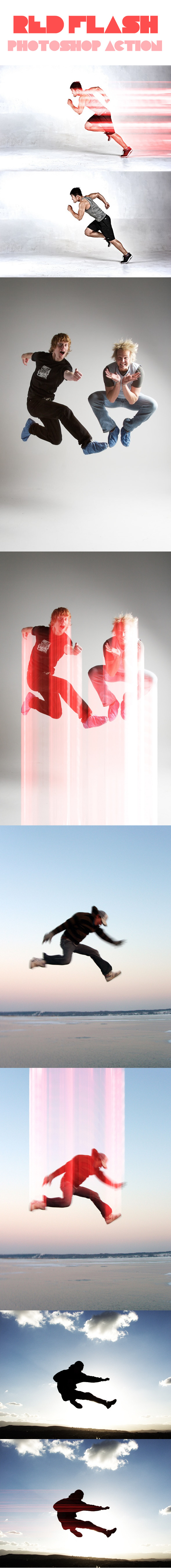 Red Flash Photoshop Action - Photo Effects Actions