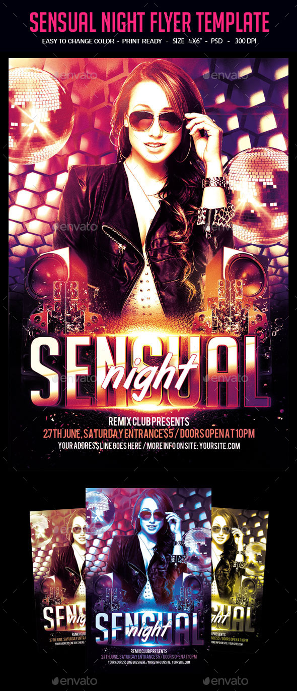 Sensual Night Flyer Template - Clubs & Parties Events