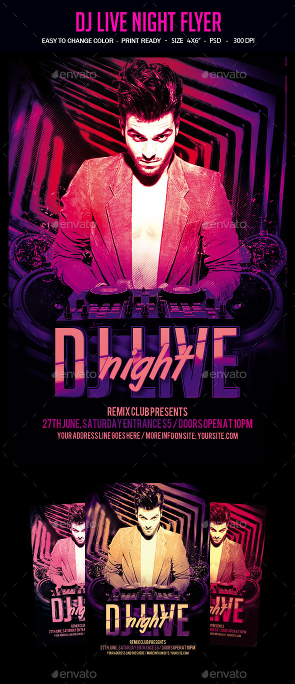 DJ Live Night Flyer - Clubs & Parties Events