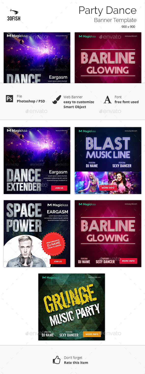Party Dance Banner - Banners & Ads Web Elements