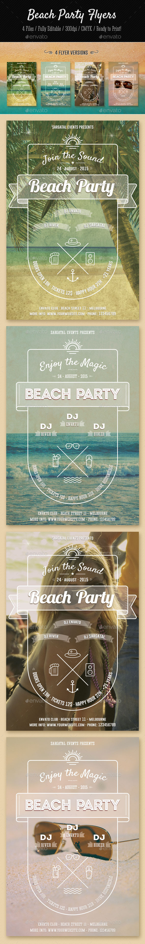 Beach Party Flyers - Clubs & Parties Events