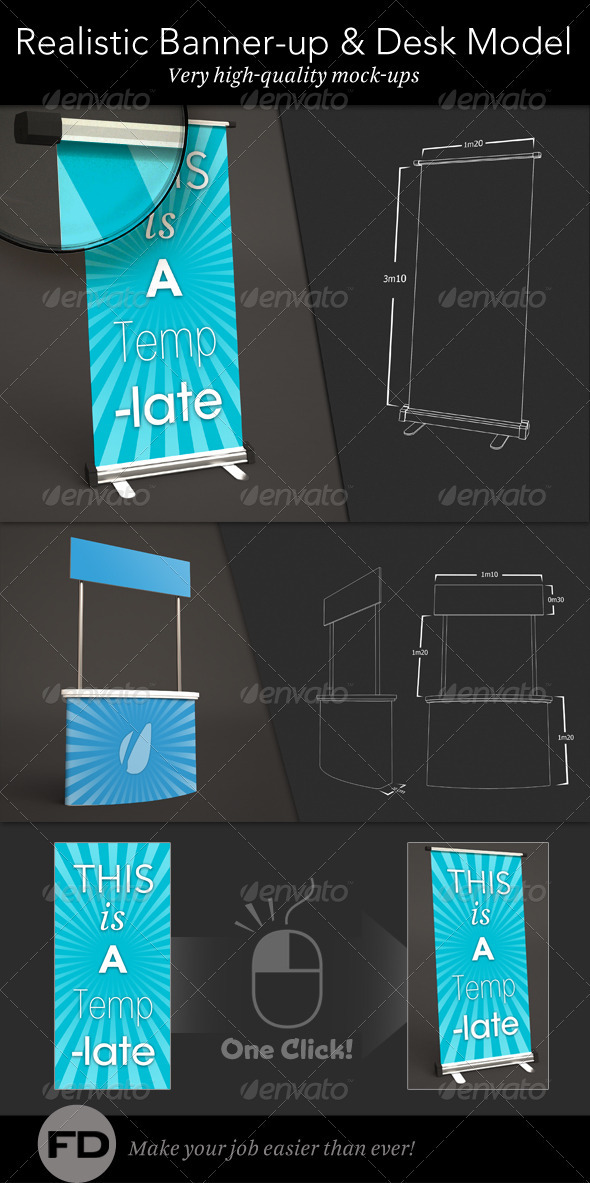 Banner Up & Desk Mock-up - Signage Print