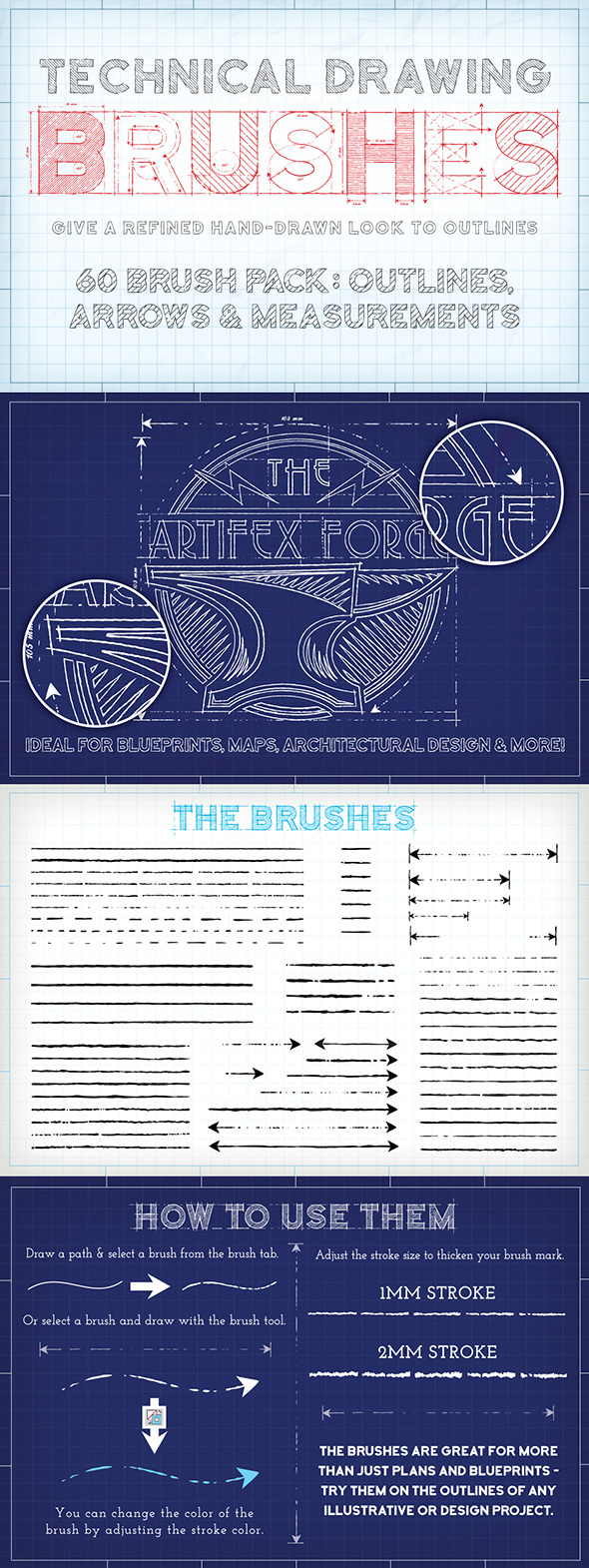 Technical Drawing Brushes - Brushes Illustrator