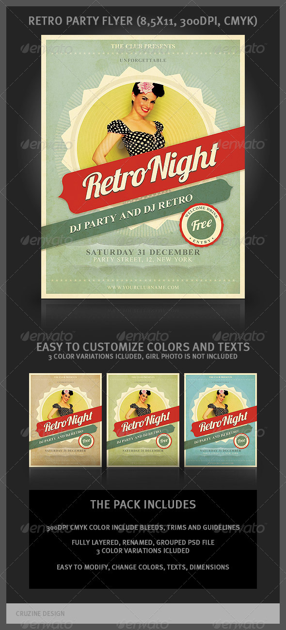 Retro Party Flyer - Clubs & Parties Events