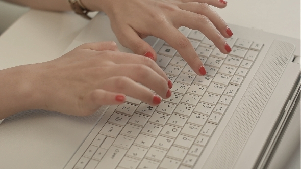 Woman Hands On The Keyboard Woman Hands On The Keyboard