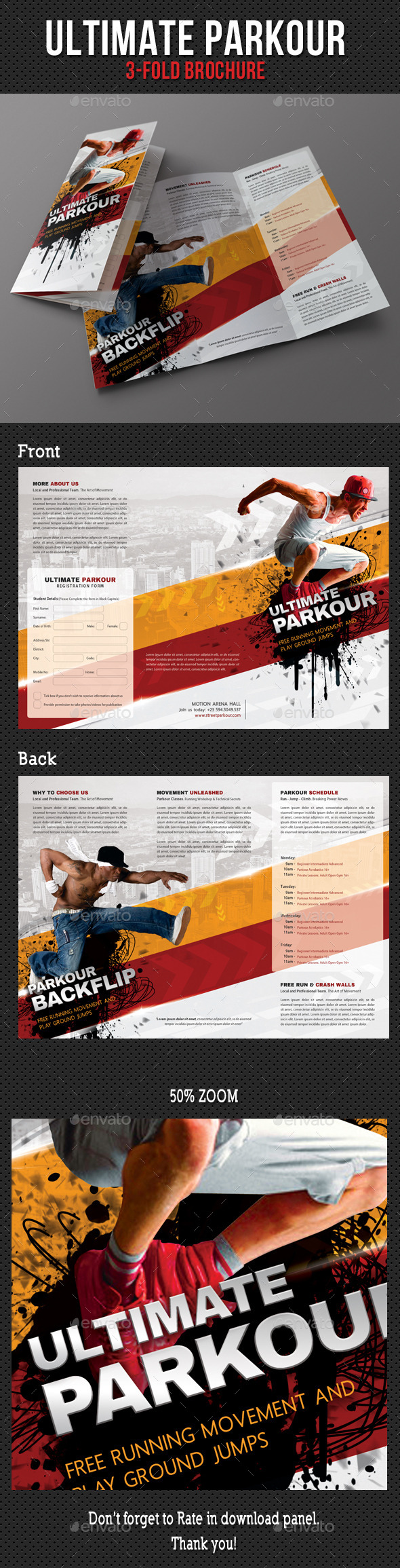 Ultimate Parkour 3-Fold Brochure - Portfolio Brochures
