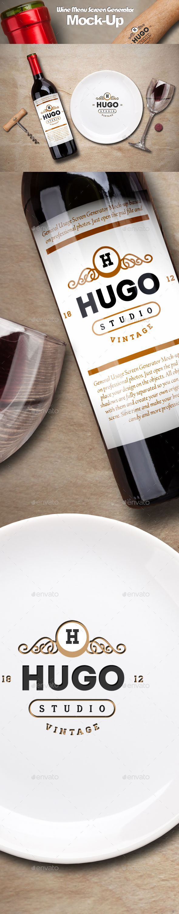 Wine Service Menu Creator Mock-Up - Food and Drink Packaging