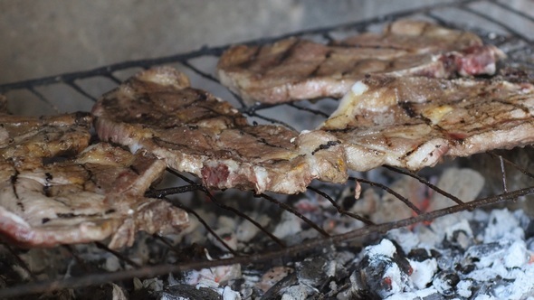 Steaks Grilled on Barbecue alt