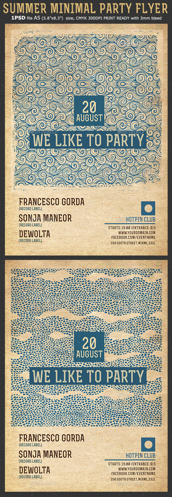 Summer Minimal Party Flyer Template - Clubs & Parties Events