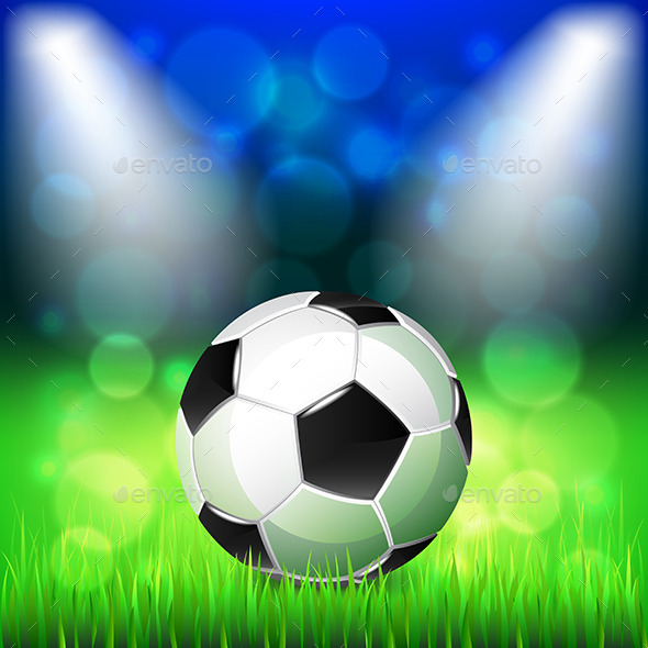 Soccer Ball on Stadium Background - Sports/Activity Conceptual