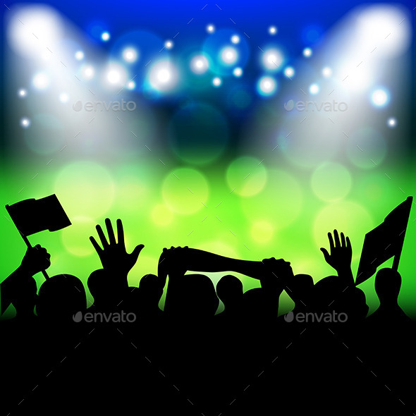 Soccer Fans on Stadium Background - Sports/Activity Conceptual