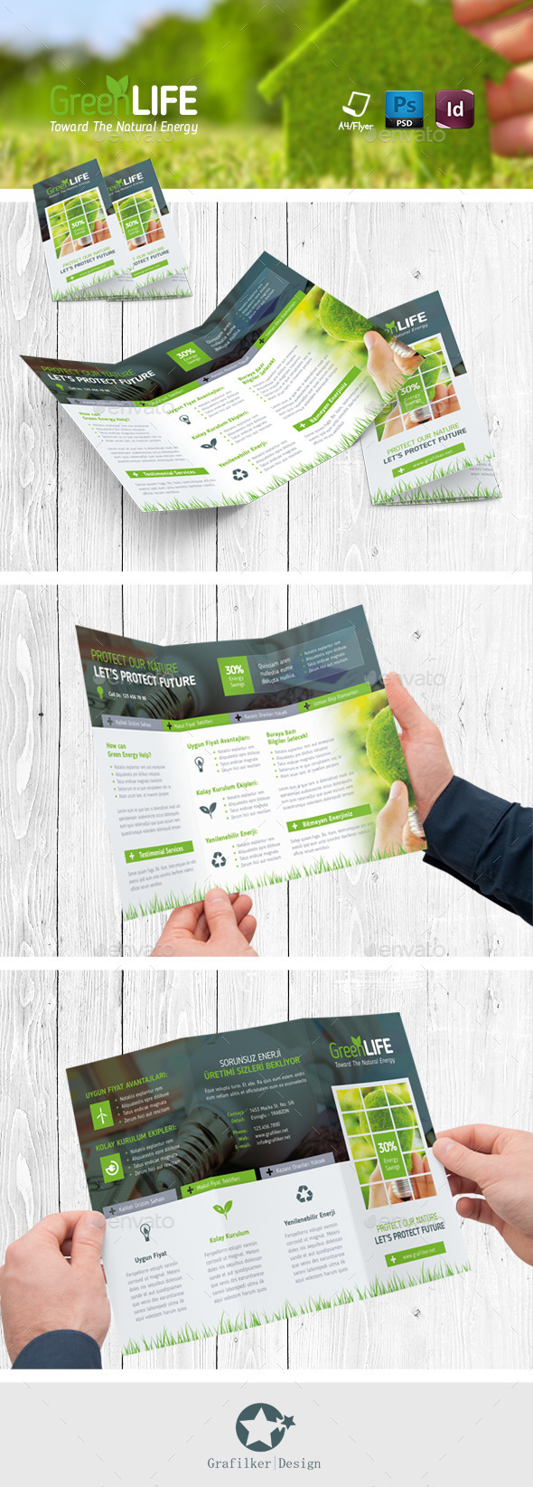Green Energy Tri-Fold Templates - Corporate Brochures