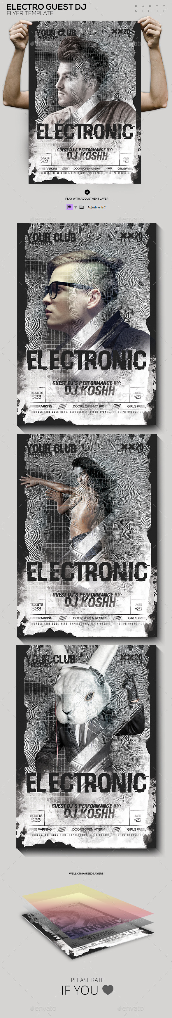 Electro Guest Dj Flyer Template - Clubs & Parties Events