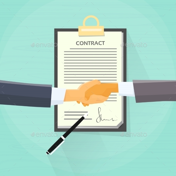 Handshake Businessman Contract Sign Up Paper - Concepts Business