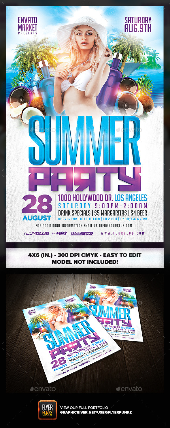 Summer Dance Party Flyer - Clubs & Parties Events