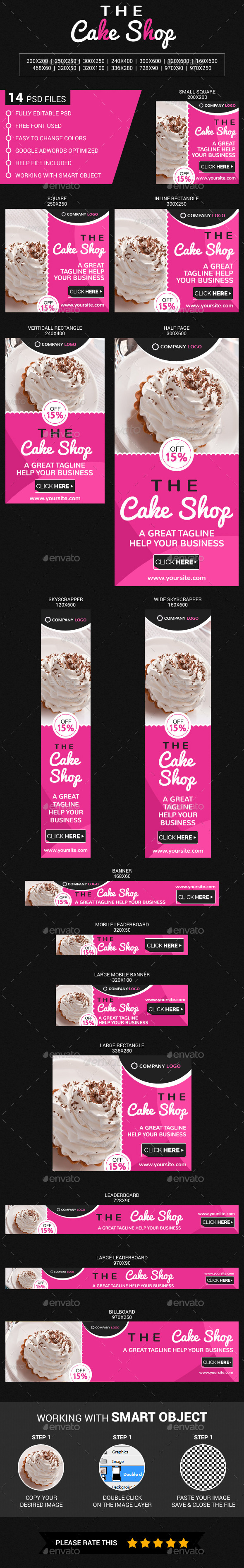Cake Shop - Banners & Ads Web Elements