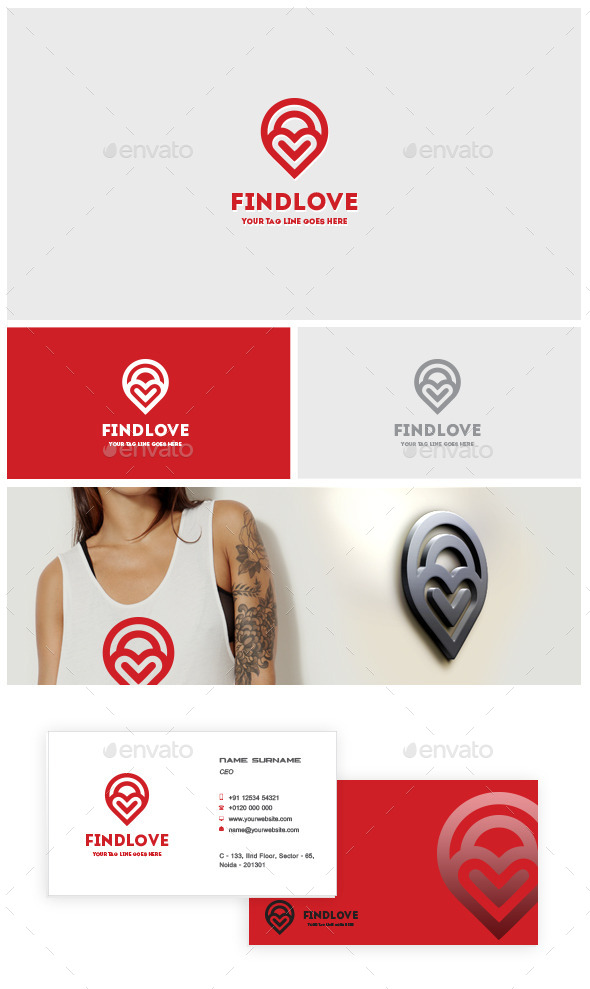 Find Love Logo Template - Crests Logo Templates