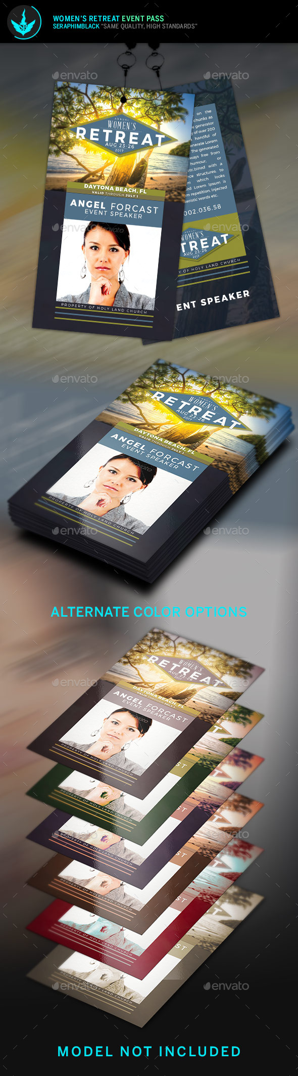 Women’s Retreat Event Pass Template - Miscellaneous Print Templates