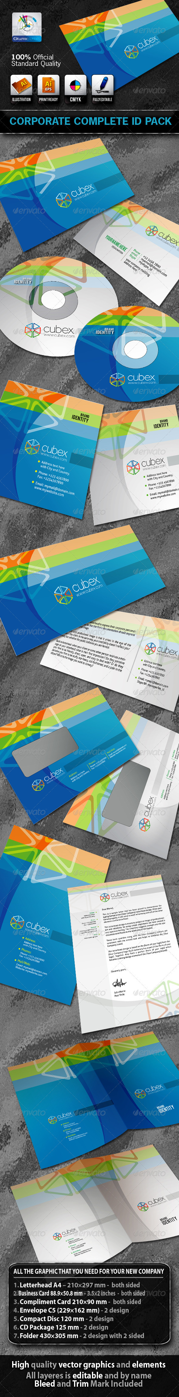 Cubex Business Corporate ID Pack + Logo - Stationery Print Templates