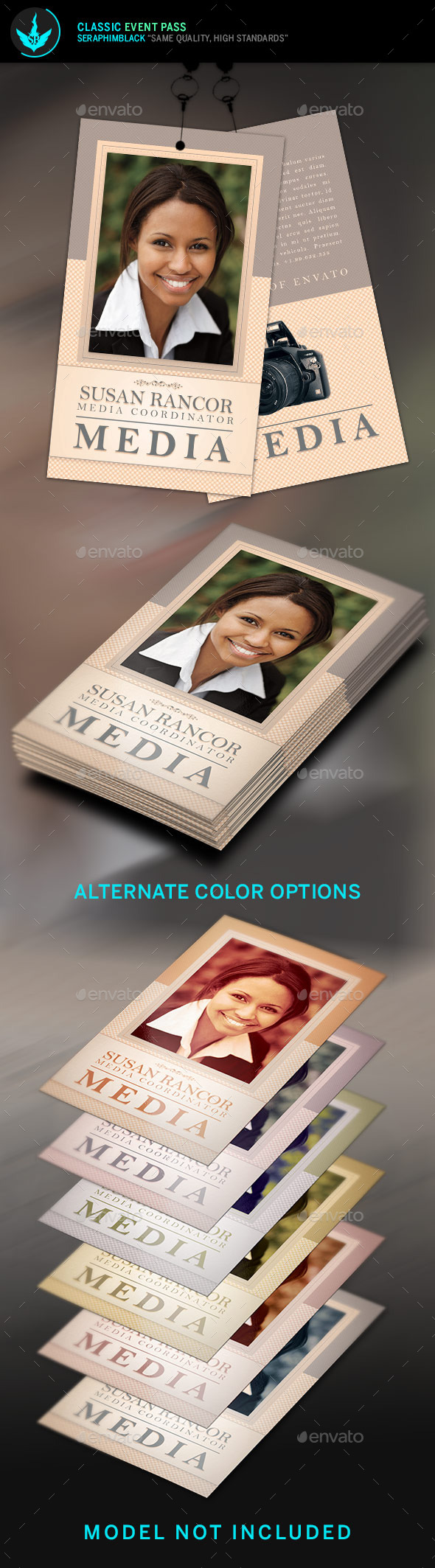 Classic Media Credentials Template - Miscellaneous Print Templates