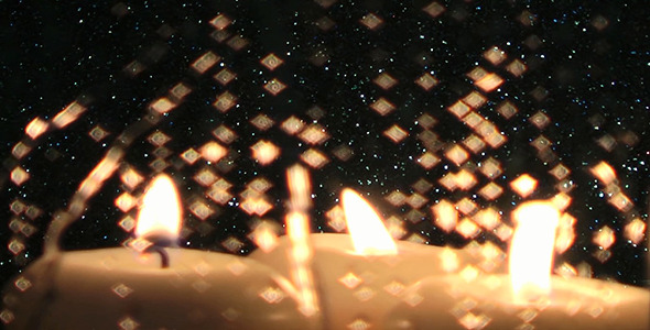 Glittering Rain Drops and Candles