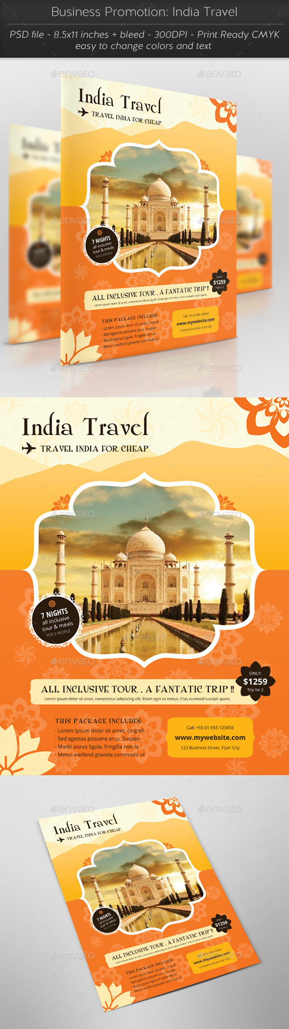 Business Promotion: India Travel - Flyers Print Templates