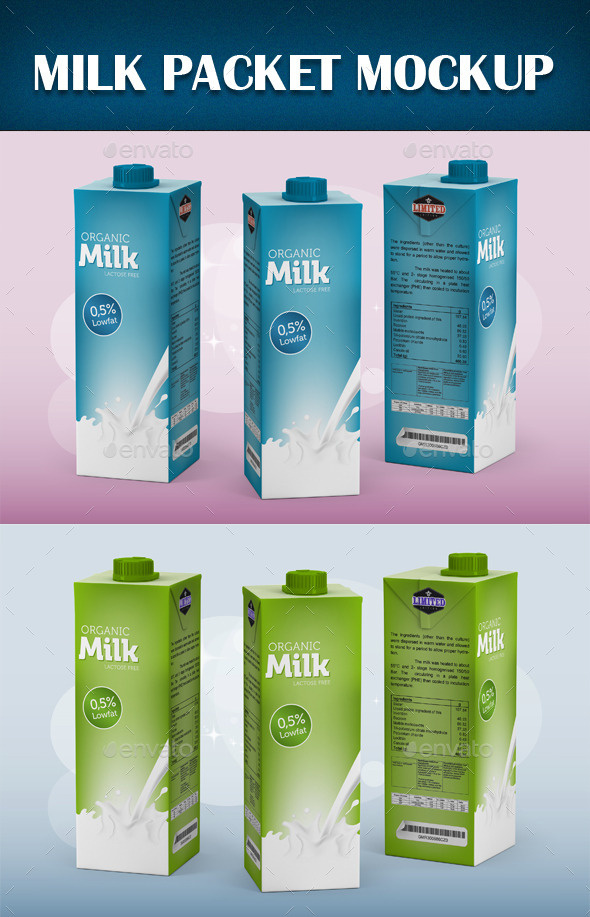 Download Milk Packet Mockup by graphicartx | GraphicRiver